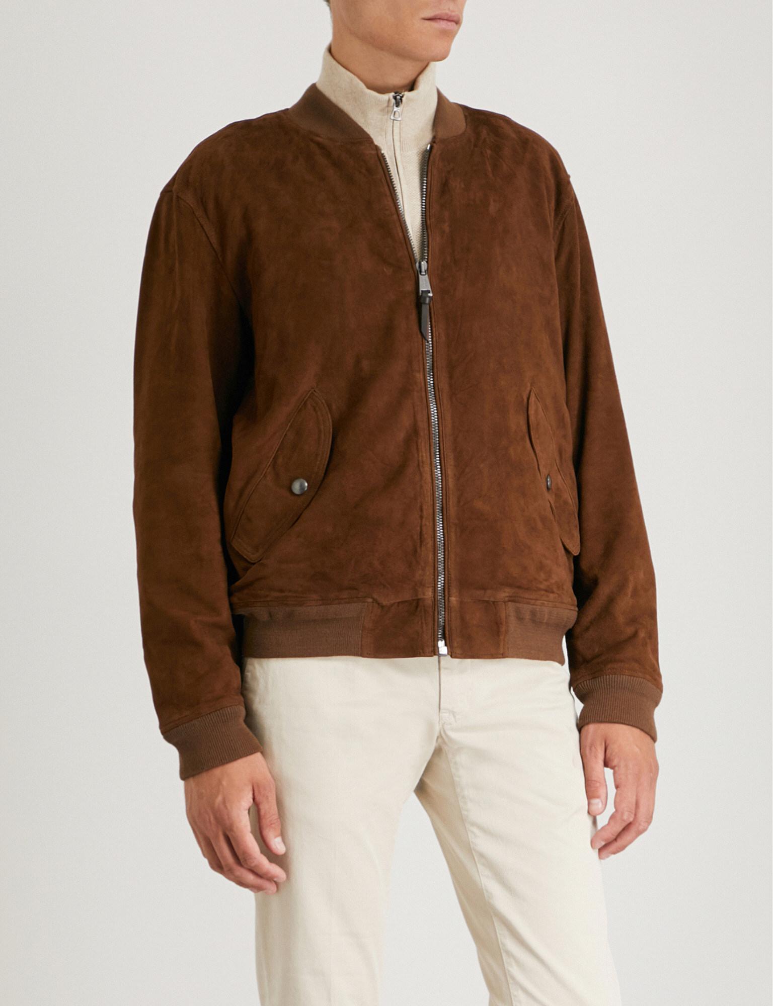 polo suede bomber jacket