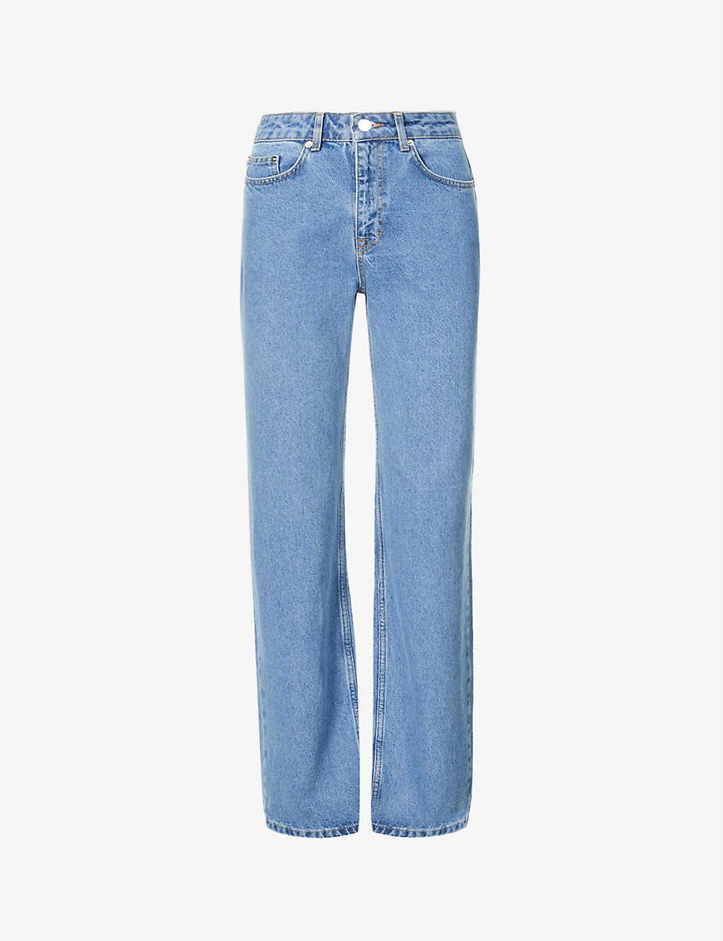 REMAIN Birger Christensen Lynn Slim-fit High-rise Straight Organic-denim  Jeans in Blue | Lyst