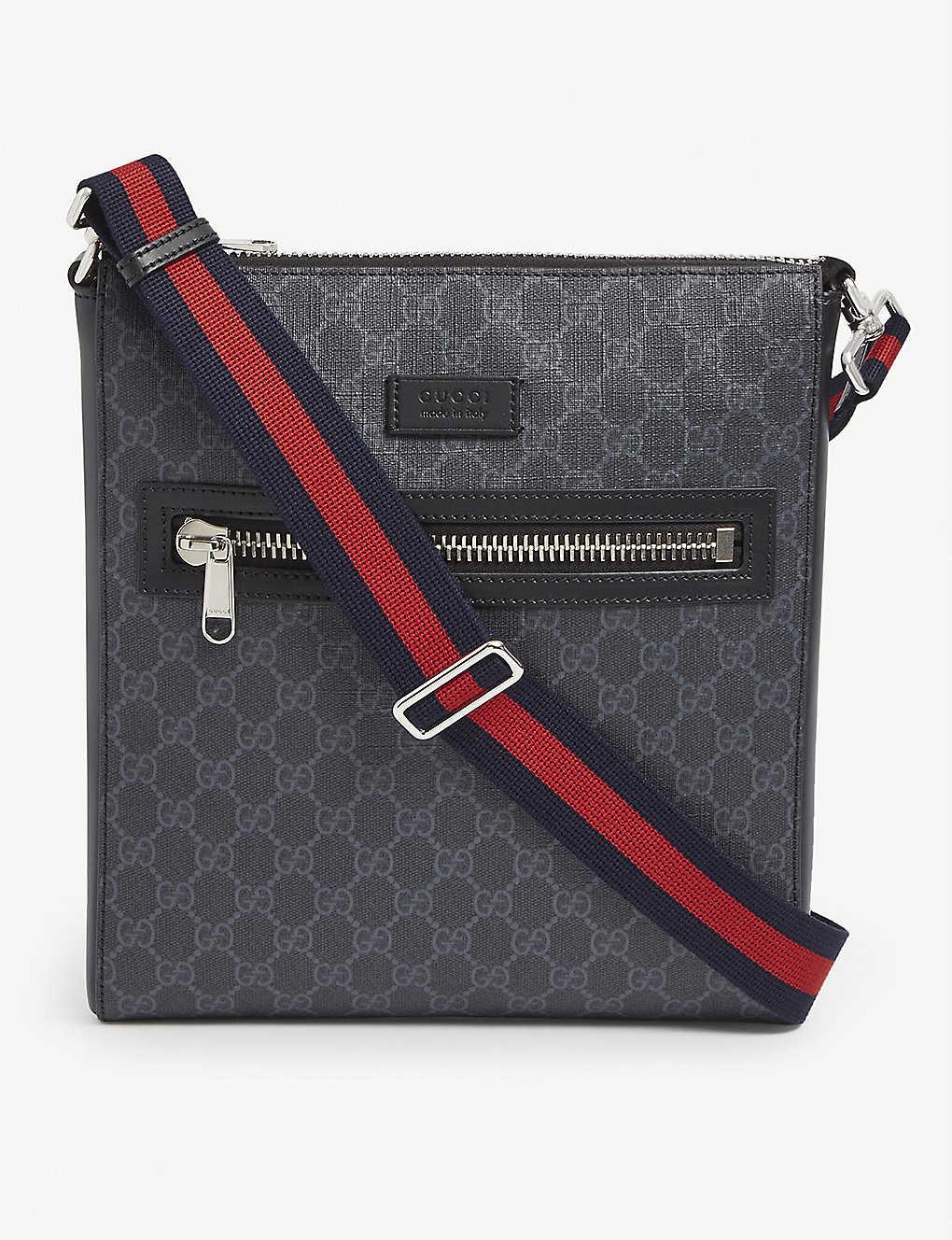 Gucci Supreme Logo Canvas Flight Bag in Black for Men - Lyst