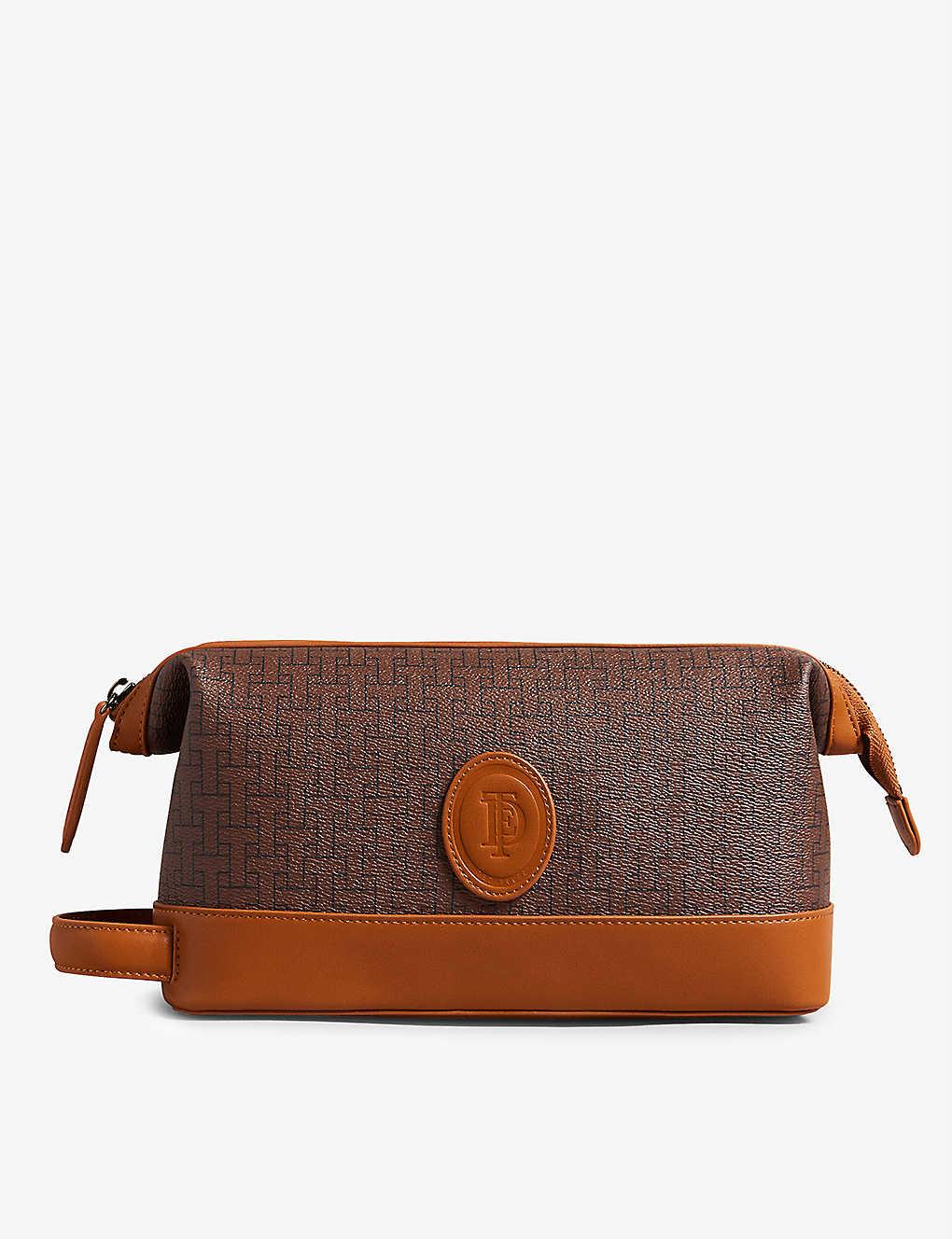 Ted Baker Monogramprint Leather Washbag in Brown for Men Lyst