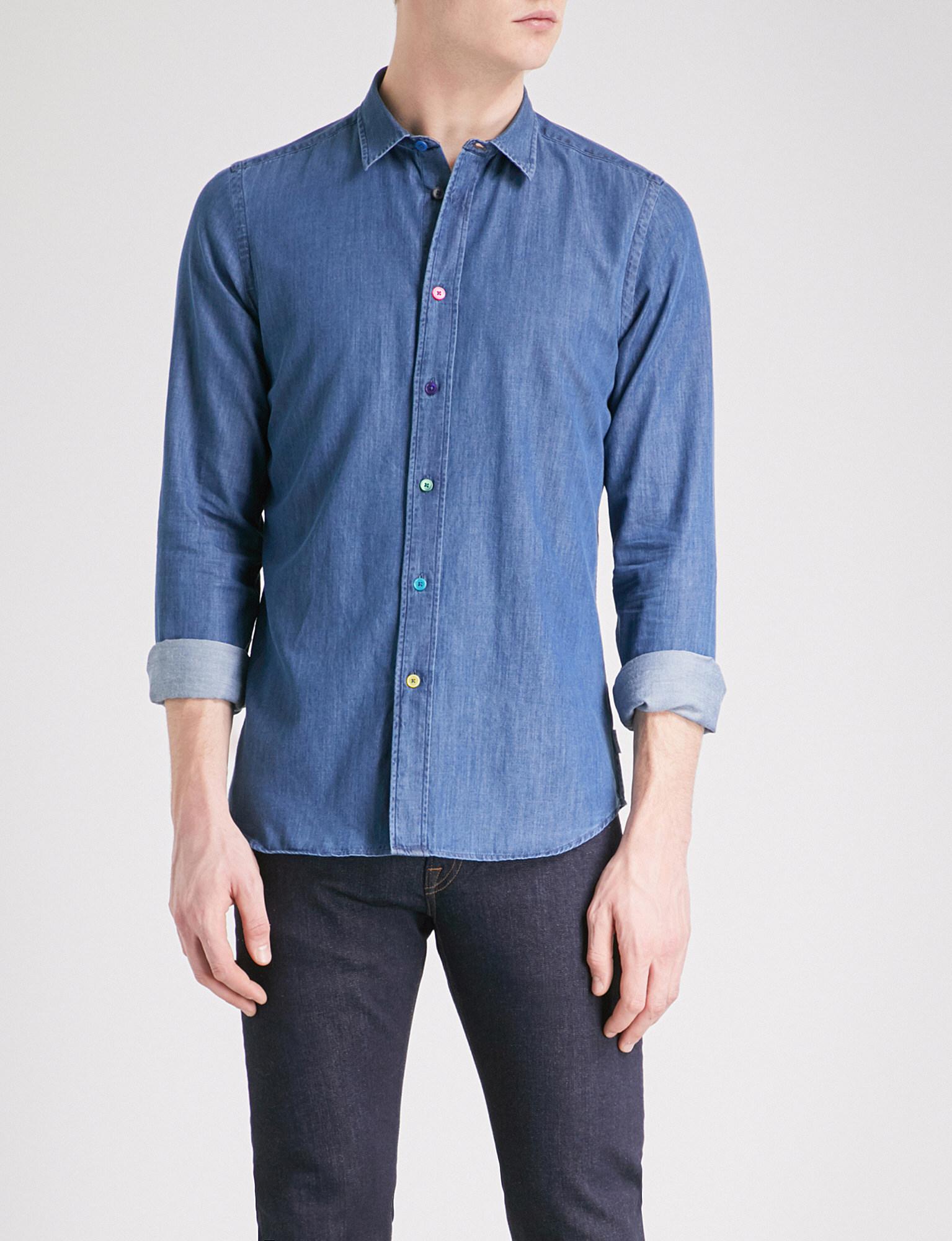 Multi-coloured Trim Denim Shirt 