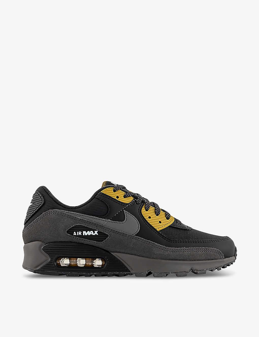 Nike Air Max 90 Padded-collar Mesh Low-top Trainers in Black for Men | Lyst