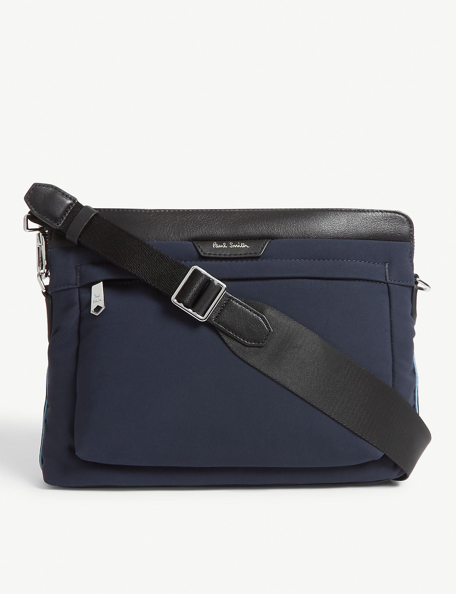 Paul Smith Synthetic Leather-trimmed Nylon Cross-body Bag in Navy (Blue ...