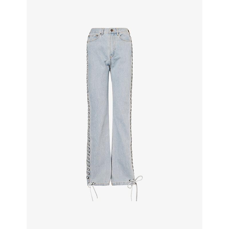 ROTATE Birger Christensen - Denim Laced Waist Pants
