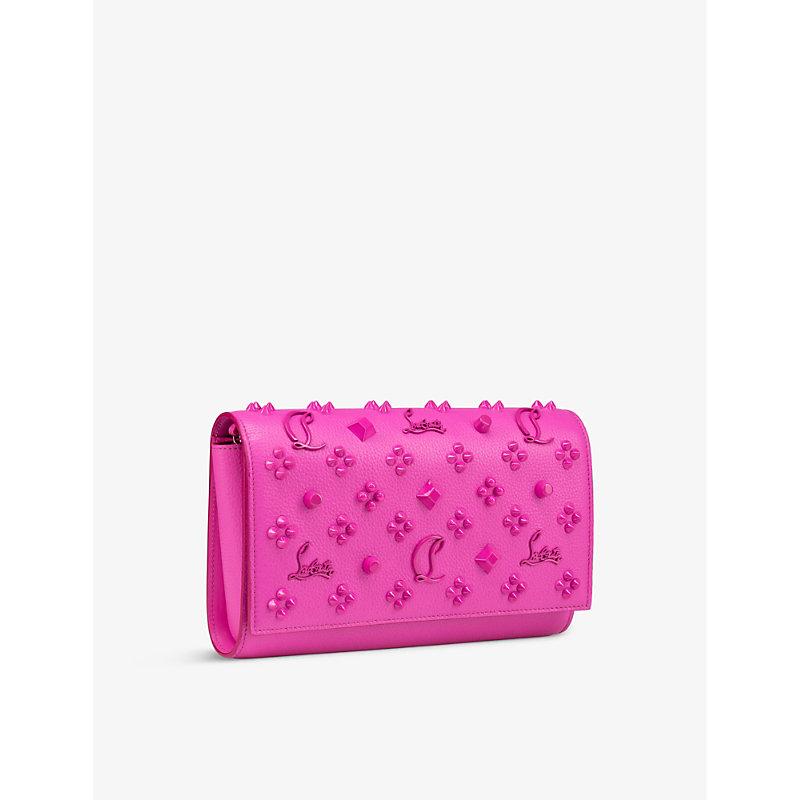 Christian Louboutin Paloma Leather Clutch Bag in Pink | Lyst