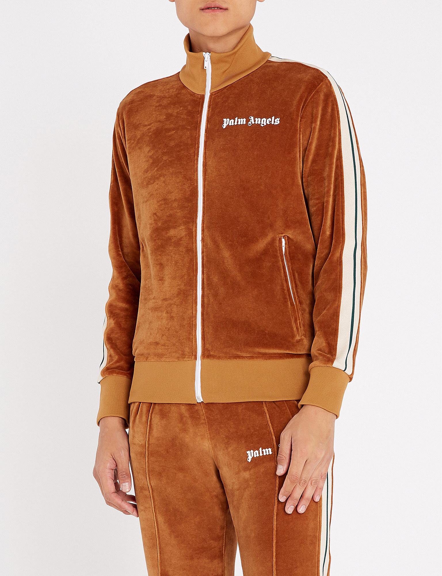 palm angels velour track jacket