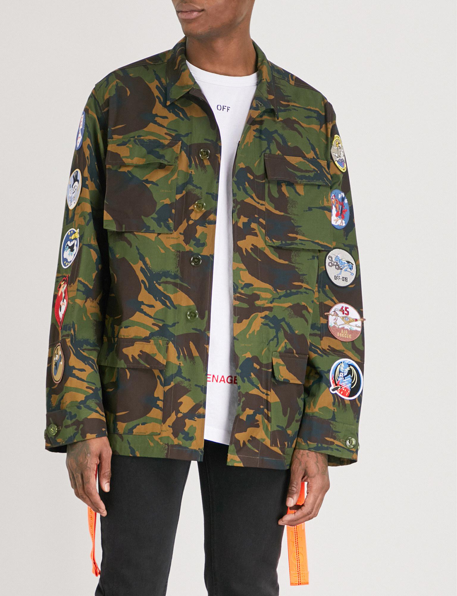 Efterforskning Barmhjertige gårdsplads Off-White c/o Virgil Abloh Camouflage Arrows Jacket in Green for Men | Lyst