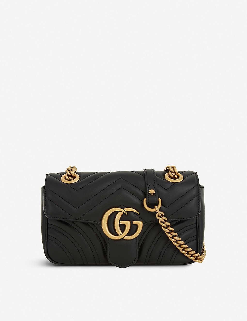 Reduktion Udvalg tilnærmelse Gucci GG Marmont Mini Leather Cross-body Bag in Black - Save 30% - Lyst