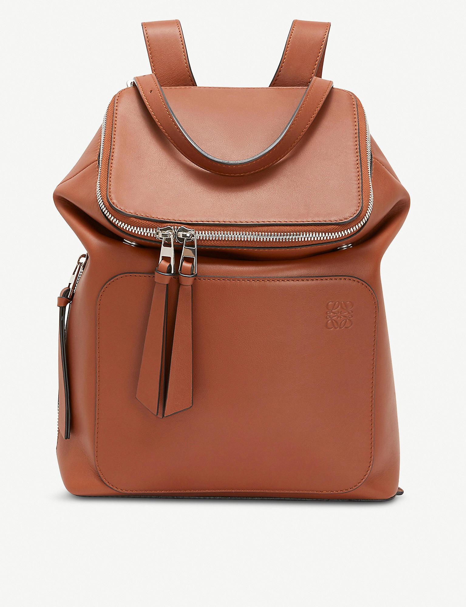 Loewe Goya Small Leather Backpack in Brown - Lyst