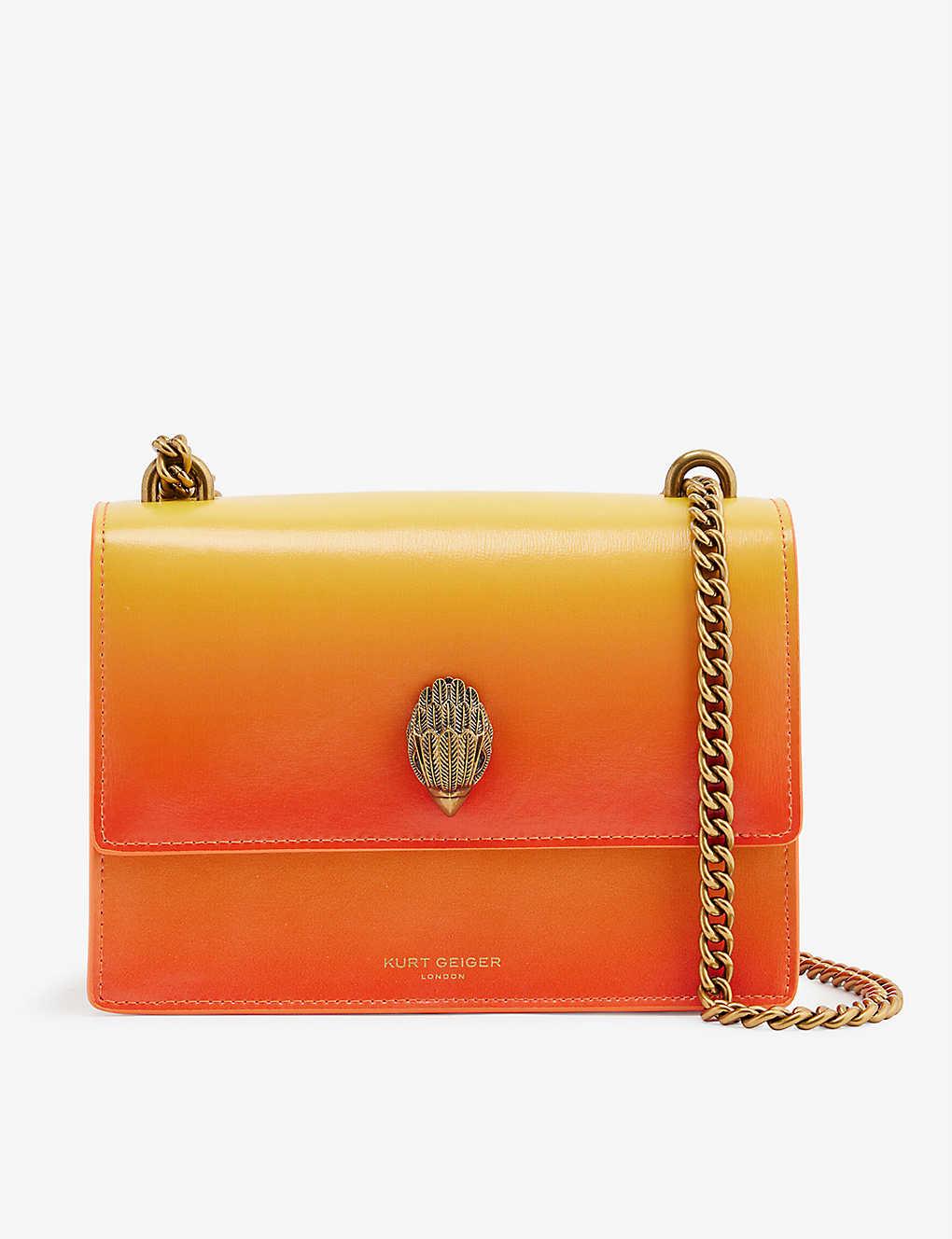 Kurt Geiger Shoreditch Leather Crossbody Bag in Orange Lyst