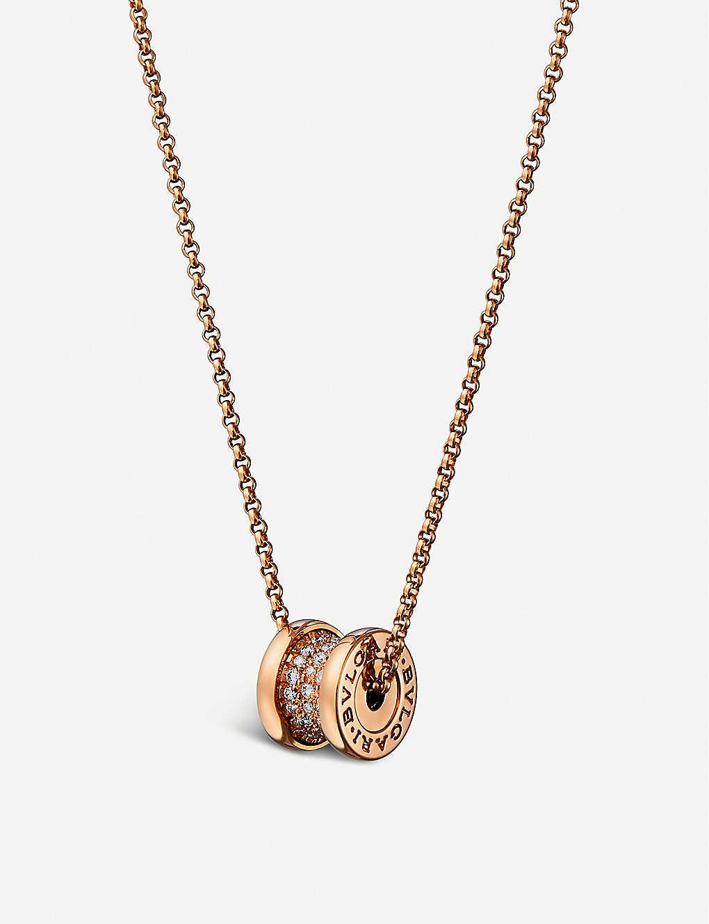 Bvlgari B Zero1 Mini 18kt Pink Gold And Diamond Necklace In Metallic Lyst Bvlgari B Zero1 Mini 18kt Pink Gold And Diamond Necklace In Metallic Lyst