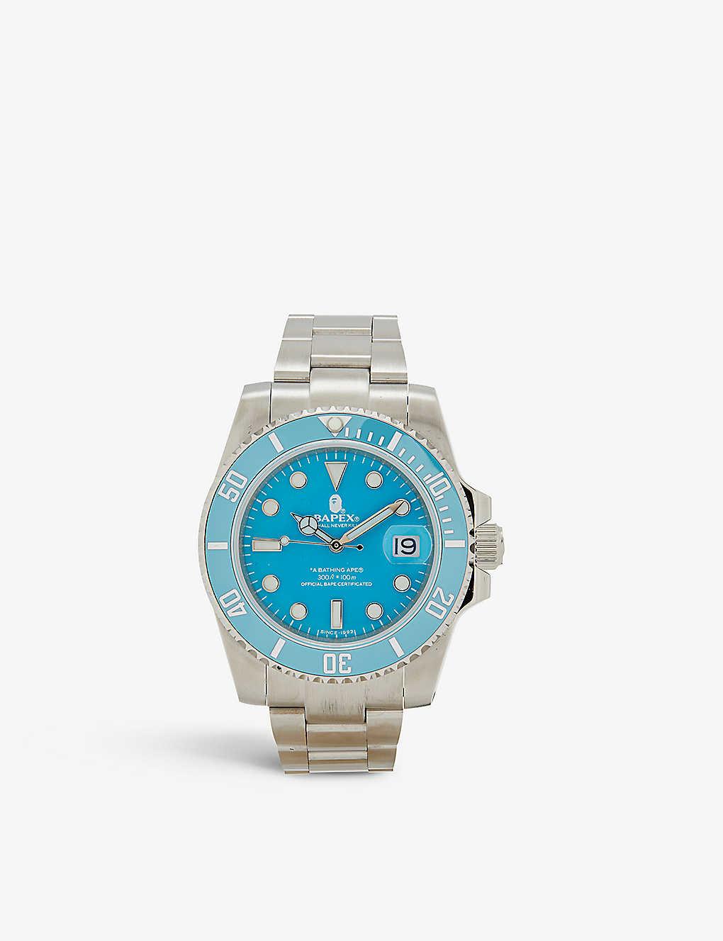 A Bathing Ape Bape Type 1 Bapex Stainless-steel Watch in Blue for Men | Lyst