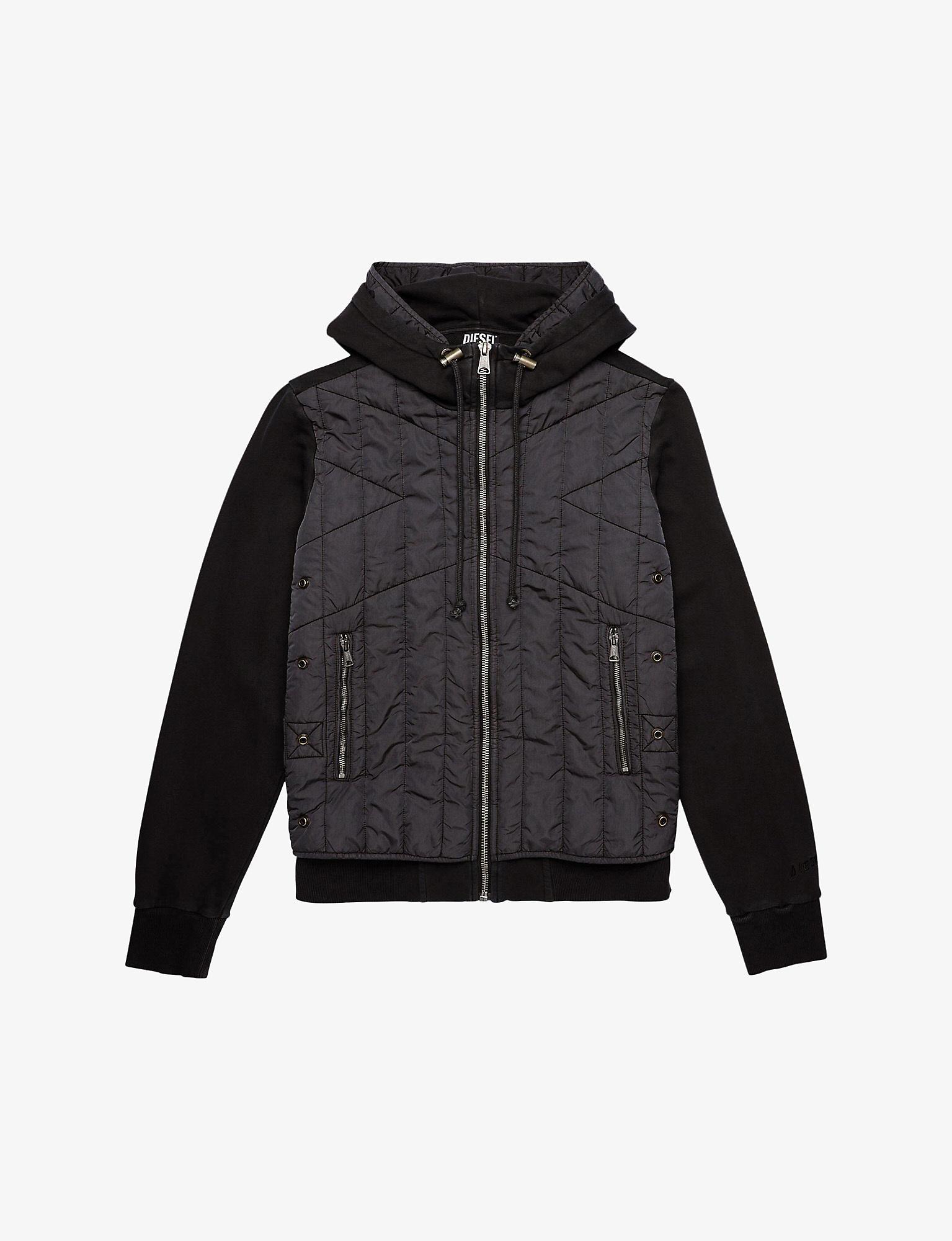 DIESEL Jvester Quilted Cottonblend Hooded Jacket in Black for Men