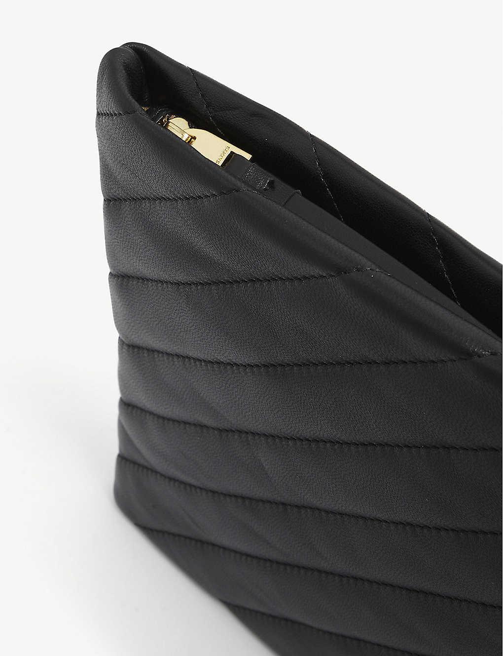 Bettina Leather Clutch Bag Black