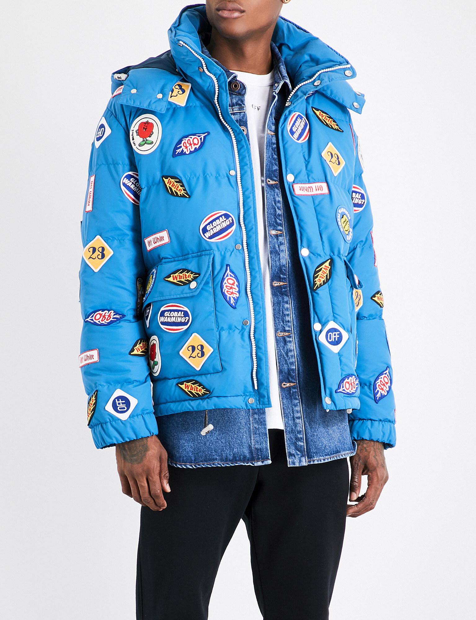 Off White Blue Coat Sale, UP TO 50% OFF