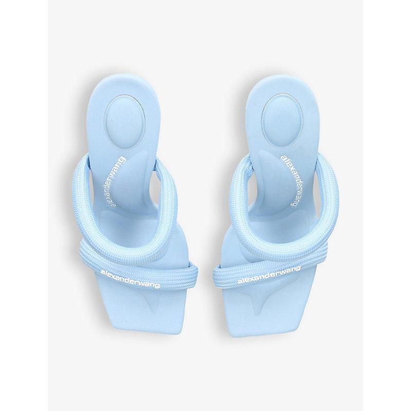 Alexander Wang Julie Padded Nylon Heeled Sandals in Blue | Lyst