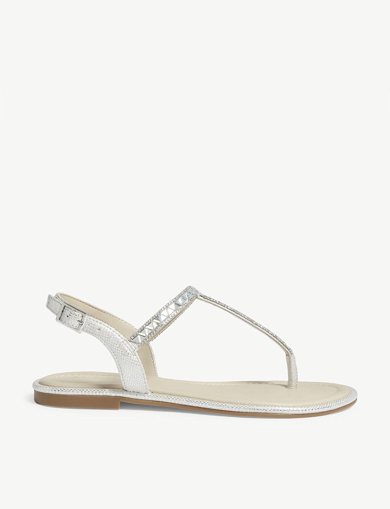 ALDO Synthetic Sheeny Embellished Flat Sandals in Lyst