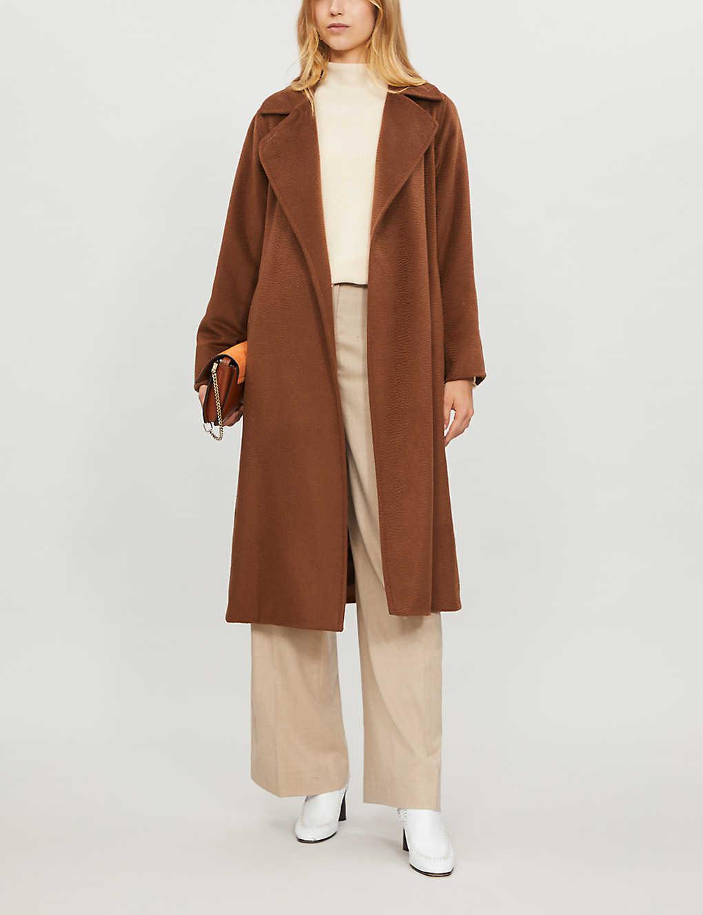 Max Mara Manuela Camel Hair Wrap Coat in Brown | Lyst