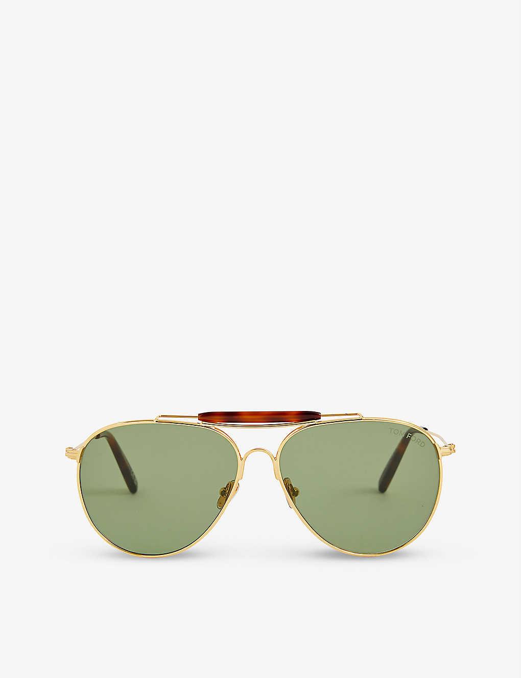 Tom Ford Ft0995 Raphael Goldtone Metal And Acetate Aviator Sunglasses