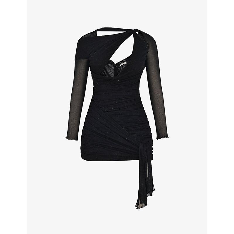 House Of Cb Santa Cut out Shimmery Mesh Mini Dress in Blue Lyst