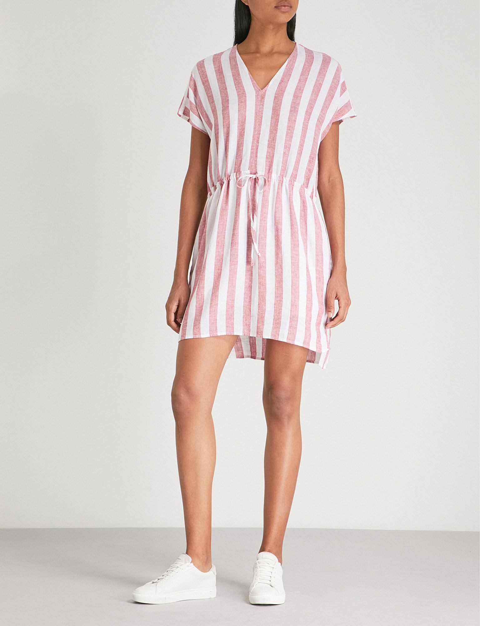 Rails Wren Striped Linen-blend Mini Dress in Pink - Lyst