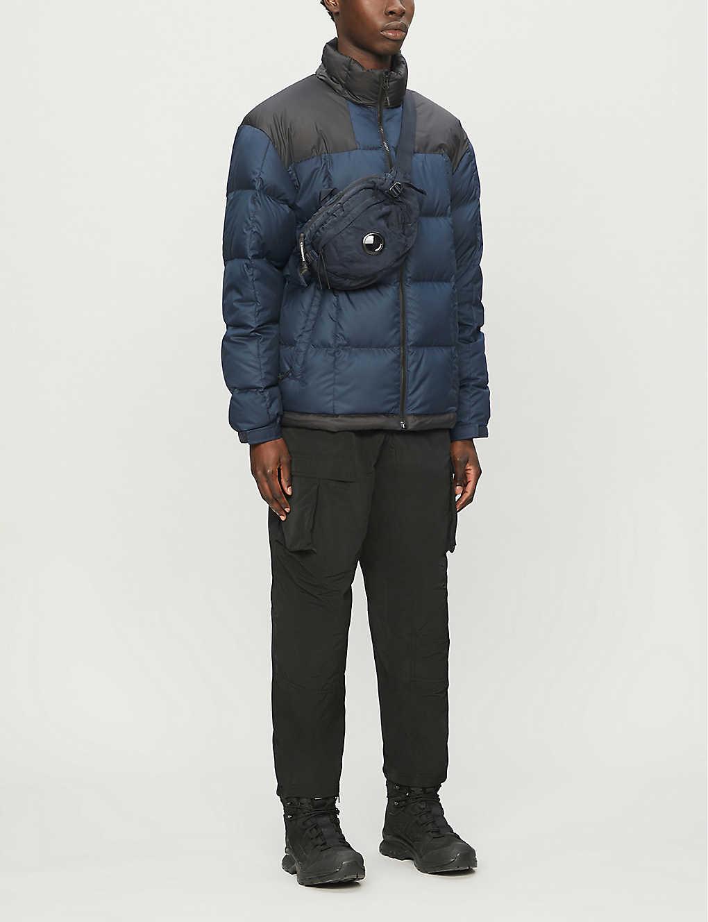 The North Face Lhotse Padded Colour-blocked Shell-down Jacket in Black (Blue)  for Men | Lyst