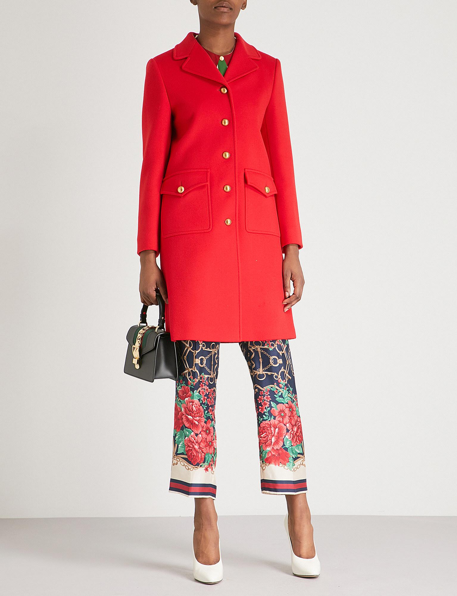 gucci belted wool coat