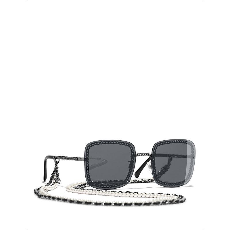 Chanel Square Sunglasses in Gray | Lyst