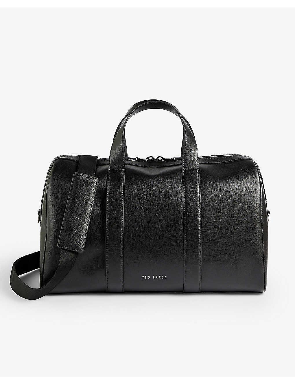 Ted Baker Fidick Saffiano Leather Holdall Bag in Black for Men | Lyst