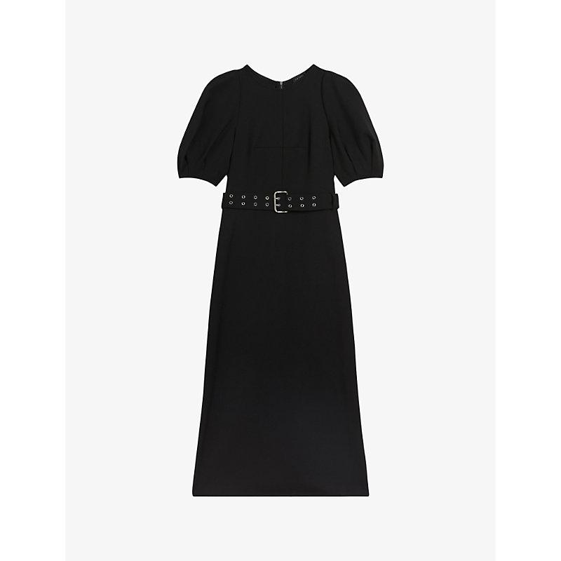 Ted Baker Gabyela Puffed-sleeve Stretch-woven Midi Dress in