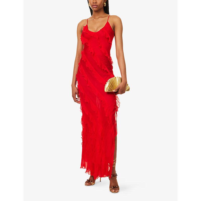 Rat & Boa Cecelia Silk-Blend Maxi Dress in Red | Lyst UK Rat & Boa Cecelia Silk-Blend Maxi Dress in Red | Lyst UK