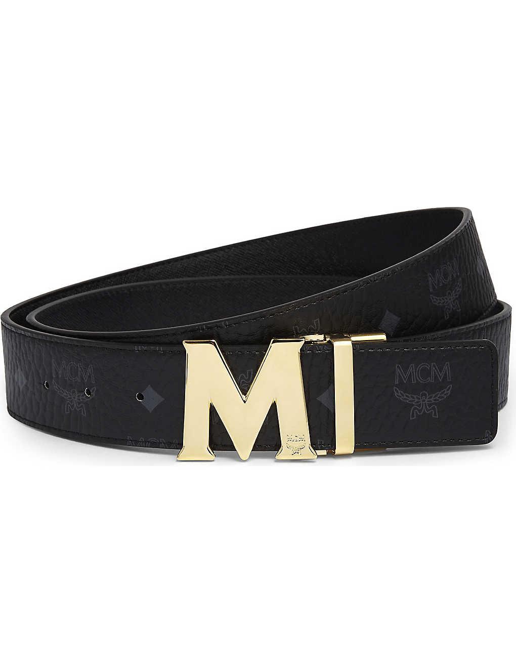 MCM Claus Reversible Saffiano Leather Belt in Black for Men - Lyst