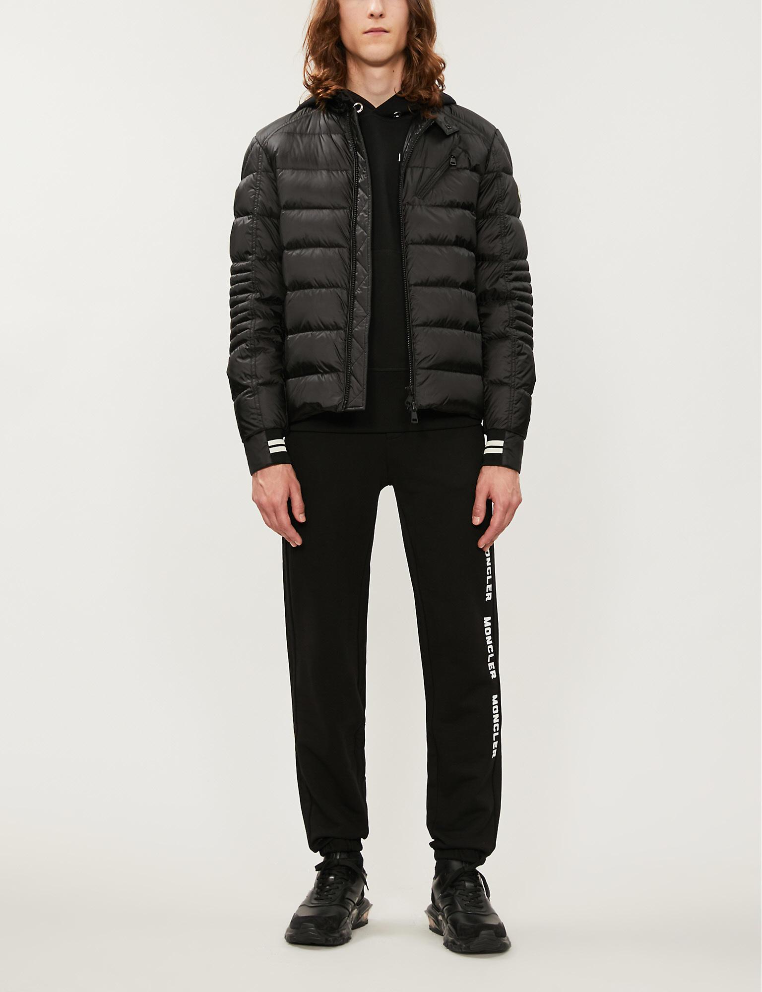 Moncler Synthetic Brel High-neck Brand-patch Nylon Jacket in Black for