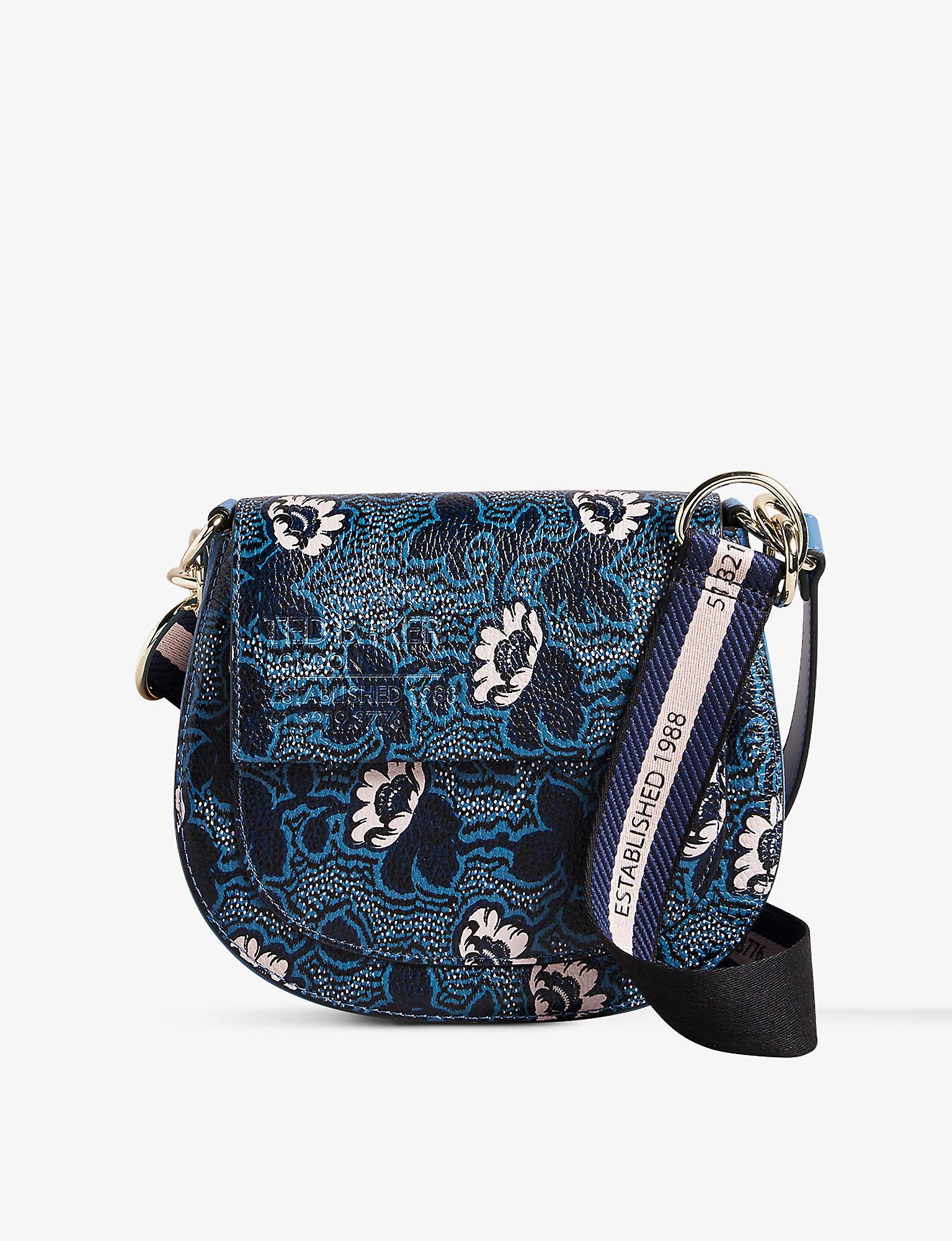 Buy Ted Baker Chayla Floral Crosshatch Cross Body Bag, Dark Blue, One Size  at