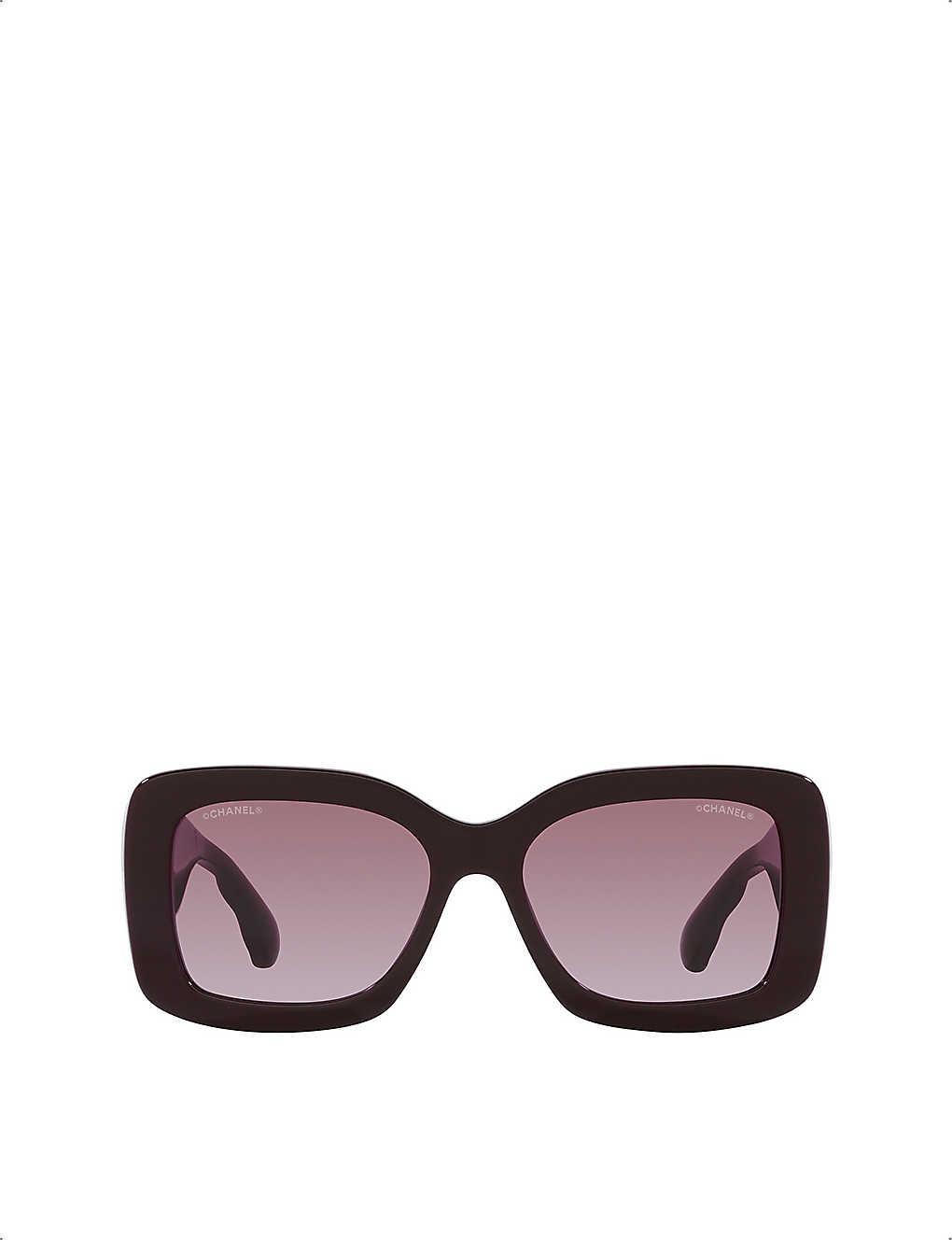 Chanel Rectangle Sunglasses in Purple