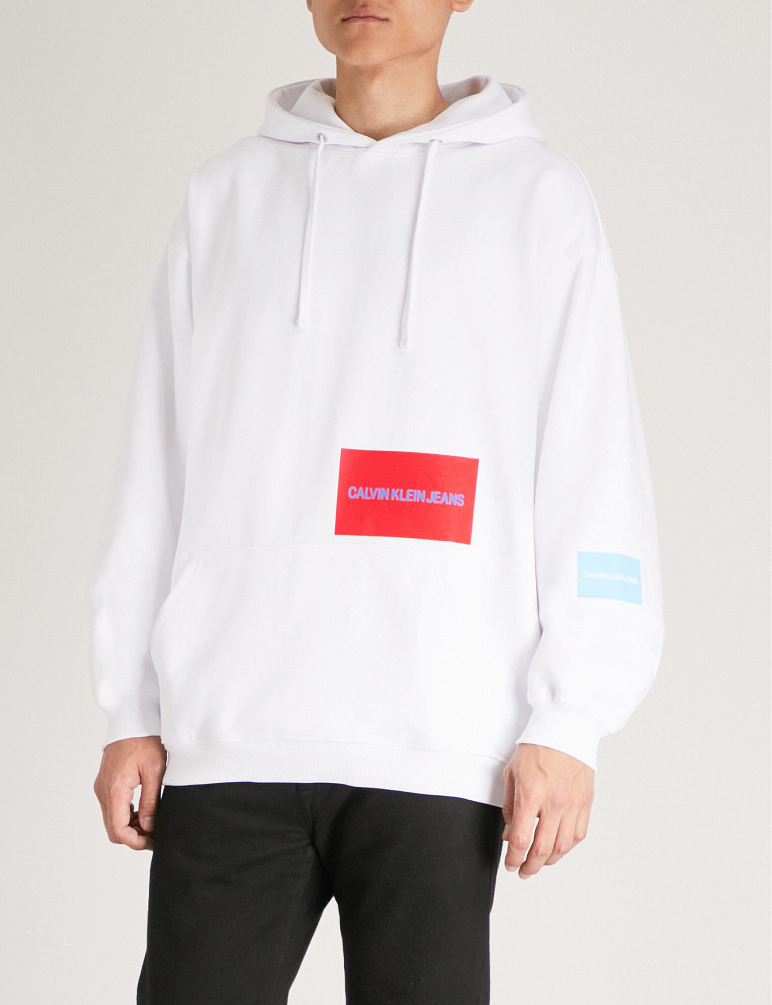 ck white hoodie