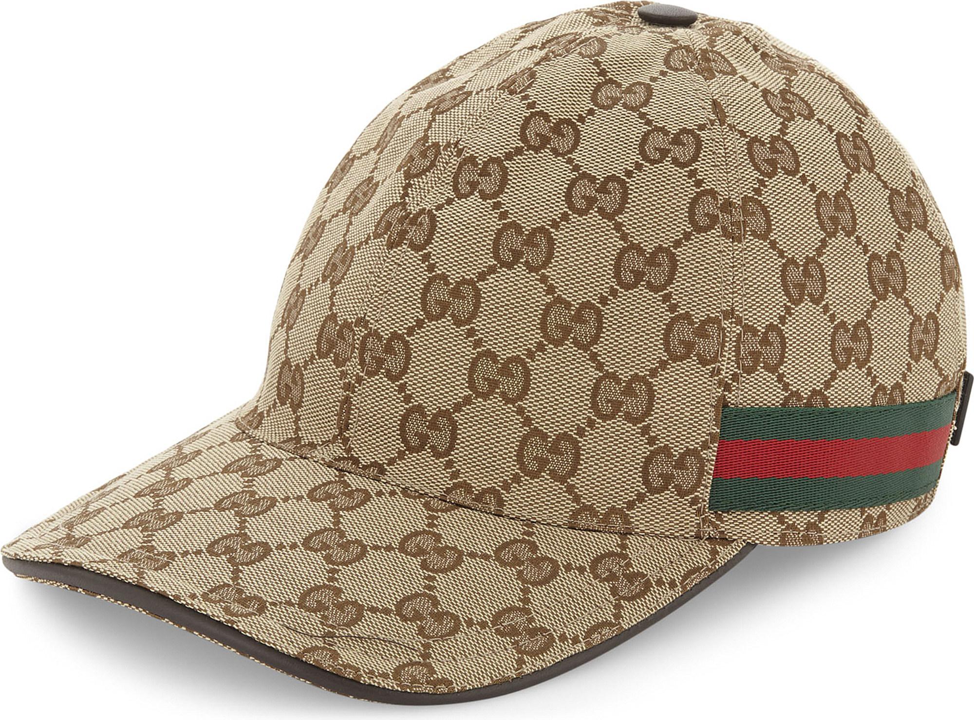 Lyst Gucci GG Web Stripe Baseball Cap in Brown for Men