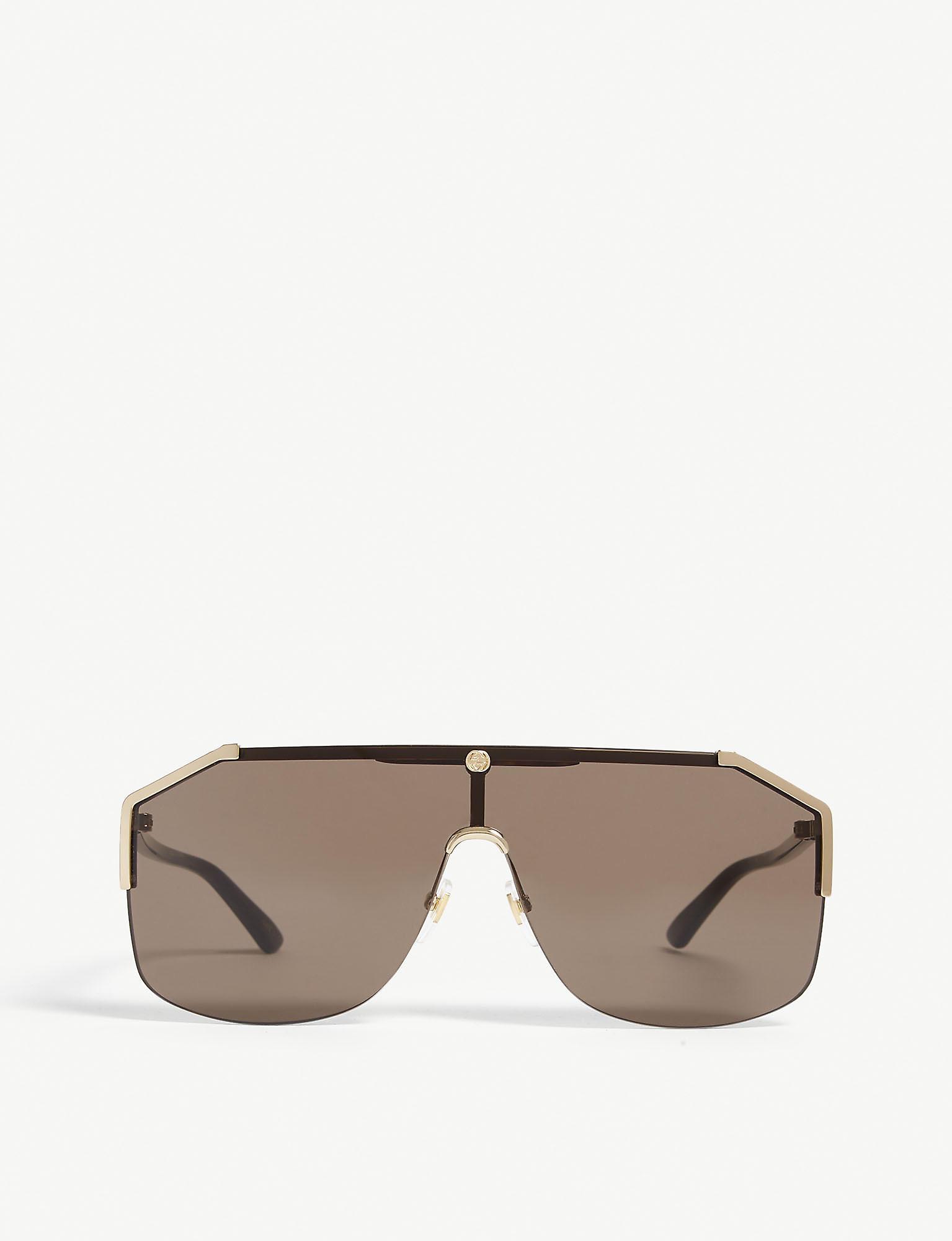 Gucci Gold Shiny Gg0291s Square Sunglasses In Metallic Lyst