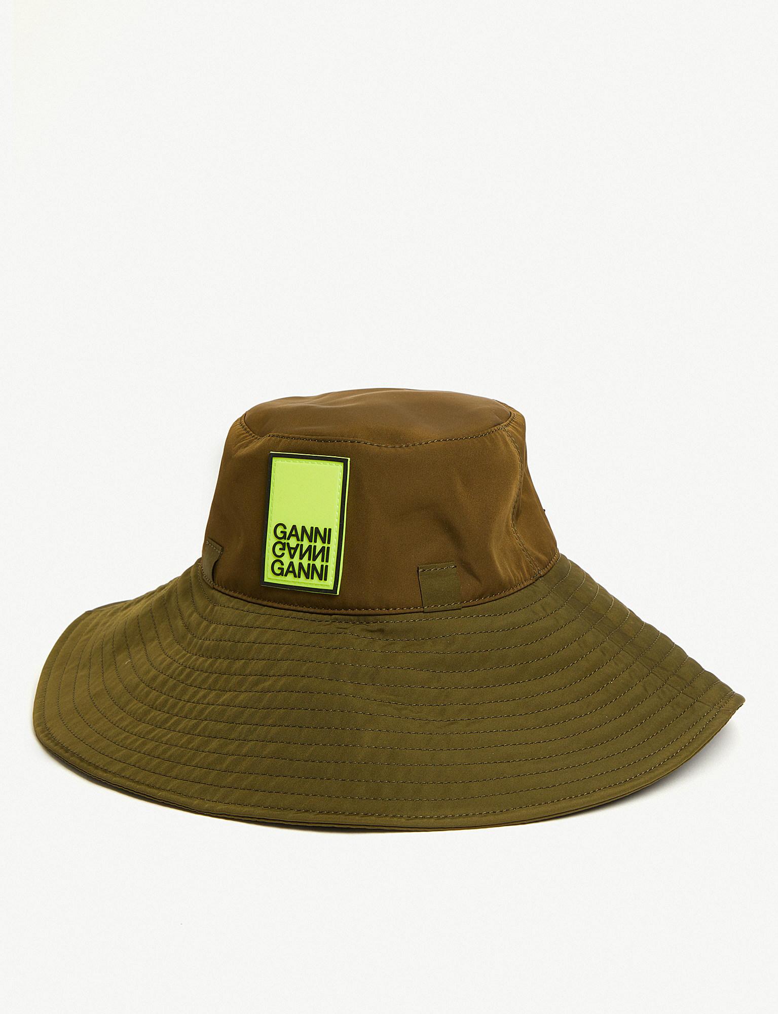Ganni Shell Bucket Hat in Green - Lyst