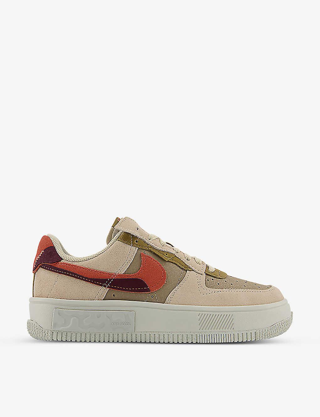 Nike Air Force 1 Fontanka Leather Low-top Trainers in Brown | Lyst