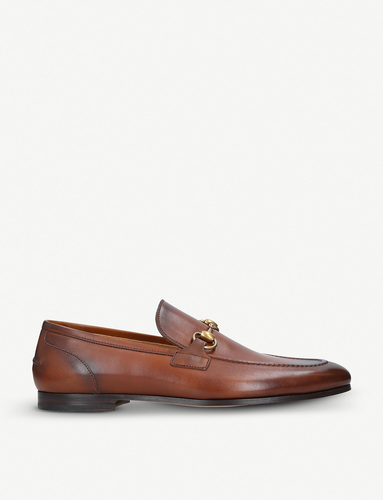 Gucci Jordan Horsebit-detail Leather Loafers in Tan (Brown) for Men - Lyst