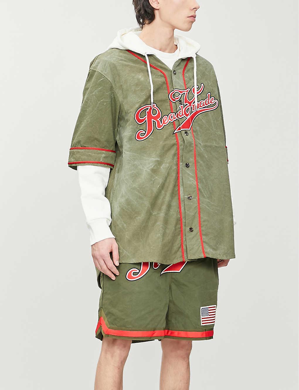 READYMADE Stitch Detail Baseball Shirt in Green for Men | Lyst Canada