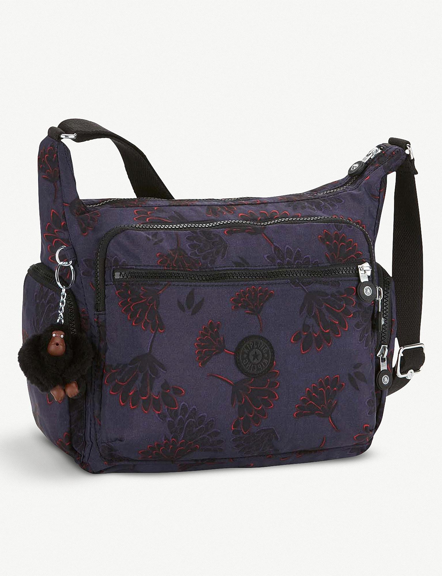 Kipling Synthetic Gabbie Large Nylon Shoulder Bag in Floral Night (Blue