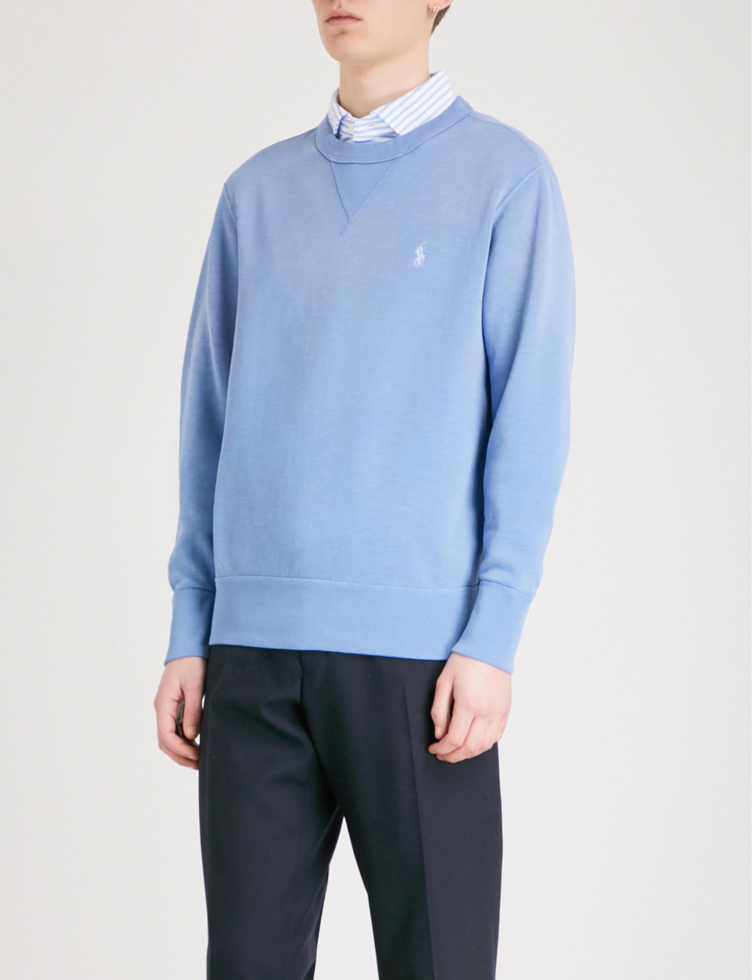 Polo Ralph Lauren Cotton Double-knit Jersey Sweatshirt in Blue for Men ...
