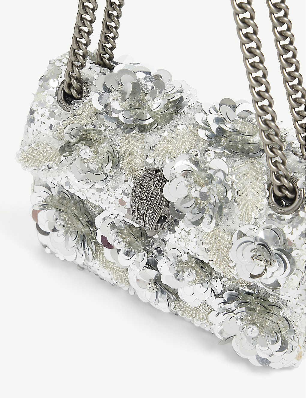 Kurt Geiger Synthetic Mini Kensington Embellished Bag in Silver ...
