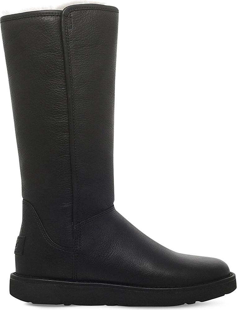 UGG Abree Leather Boots in Nero (Black) | Lyst