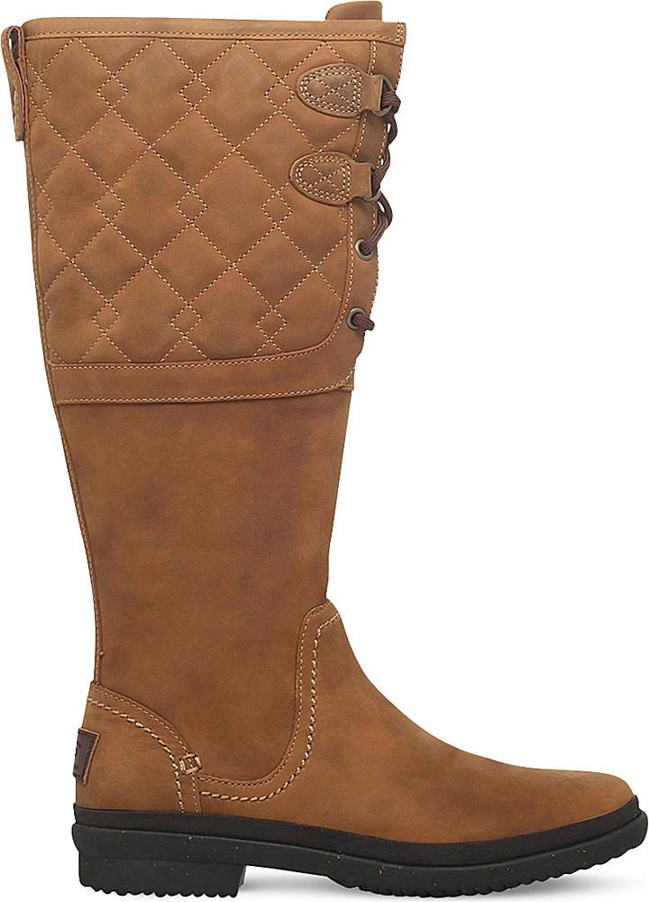 UGG Leather ® Elsa Deco Quilt Boots in Chestnut (Brown) | Lyst