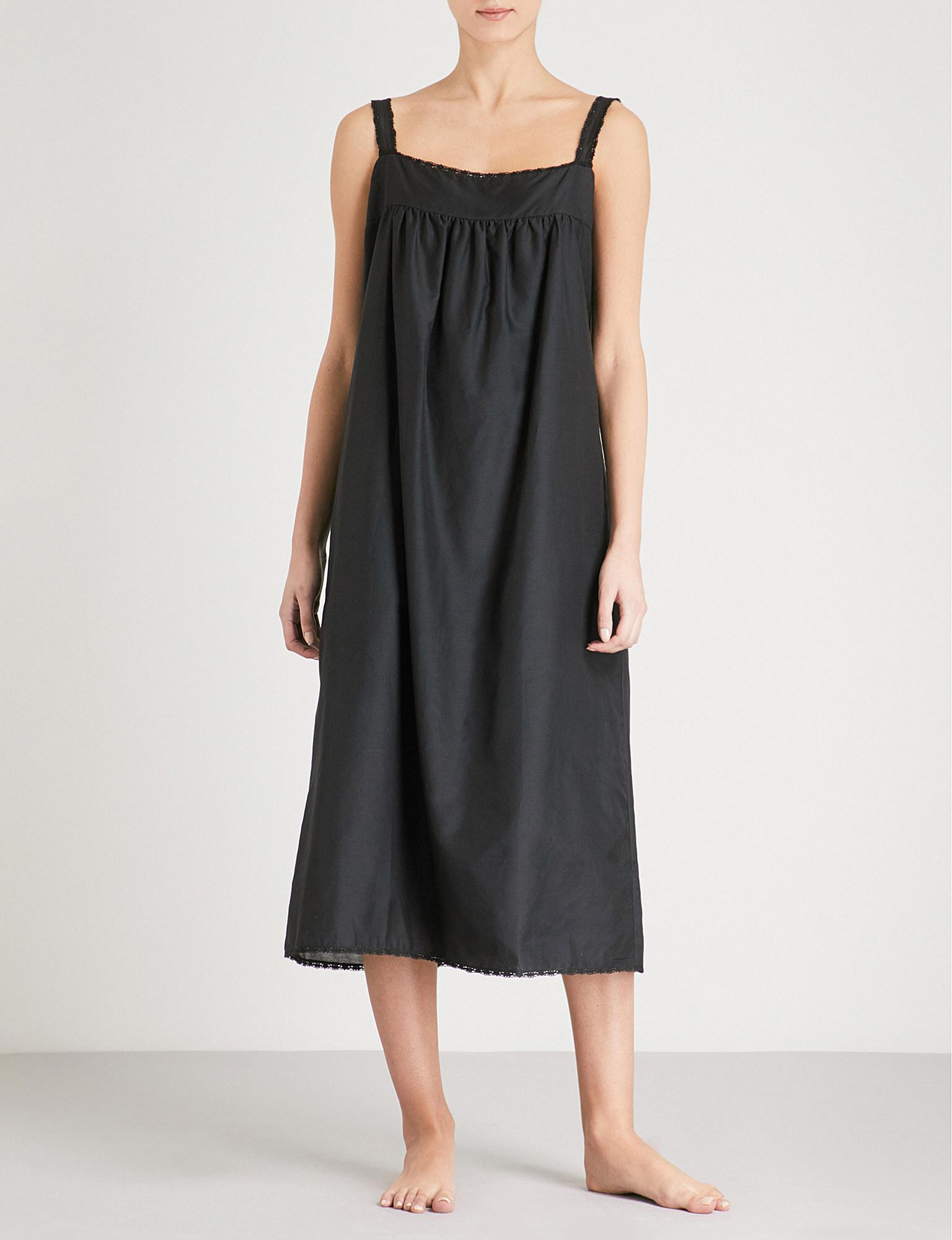 black nightdress cotton