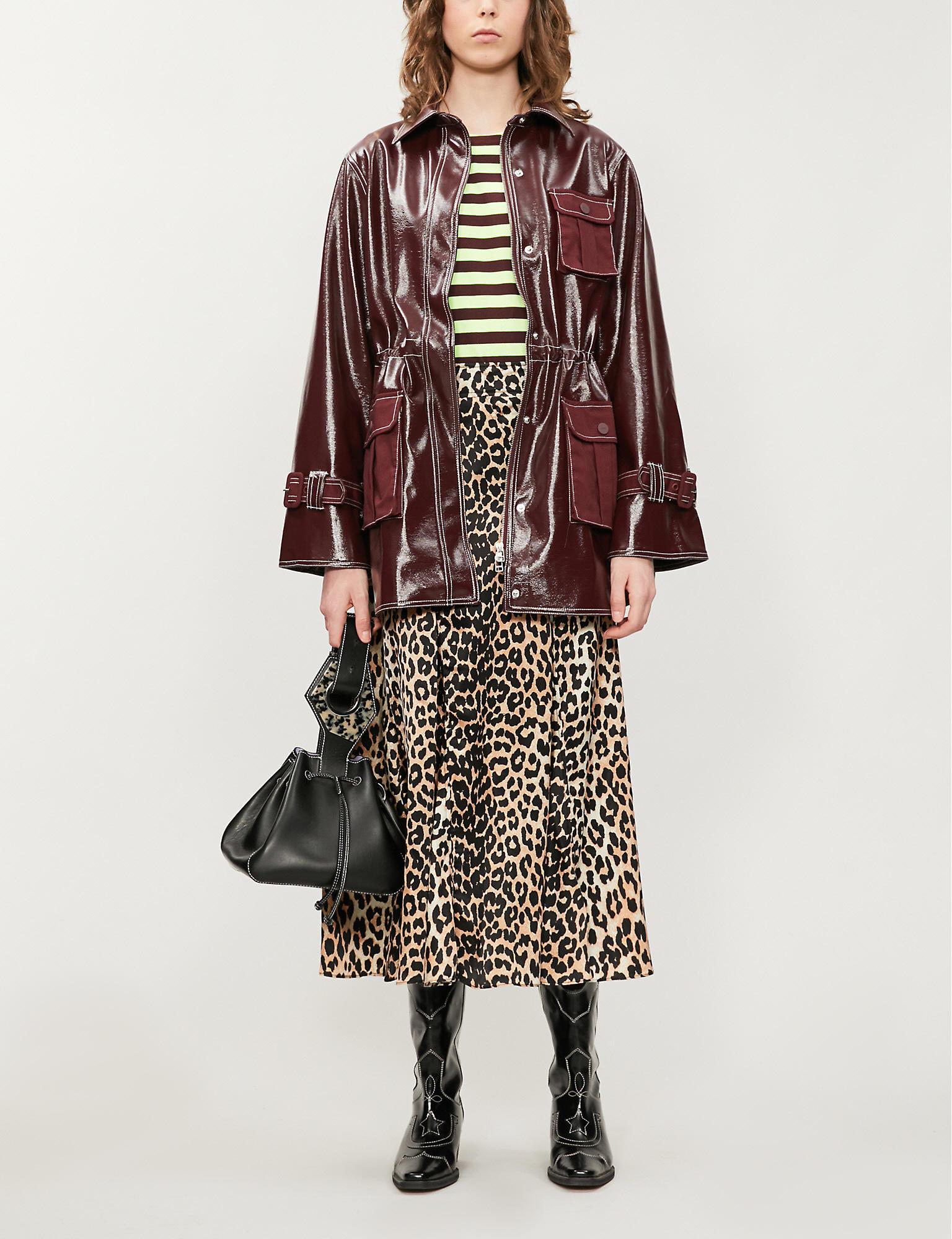 ganni patent jacket