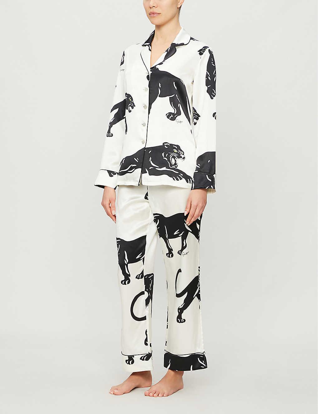 Louis Vuitton SS16 Black Panther Silk Pajama Shirt